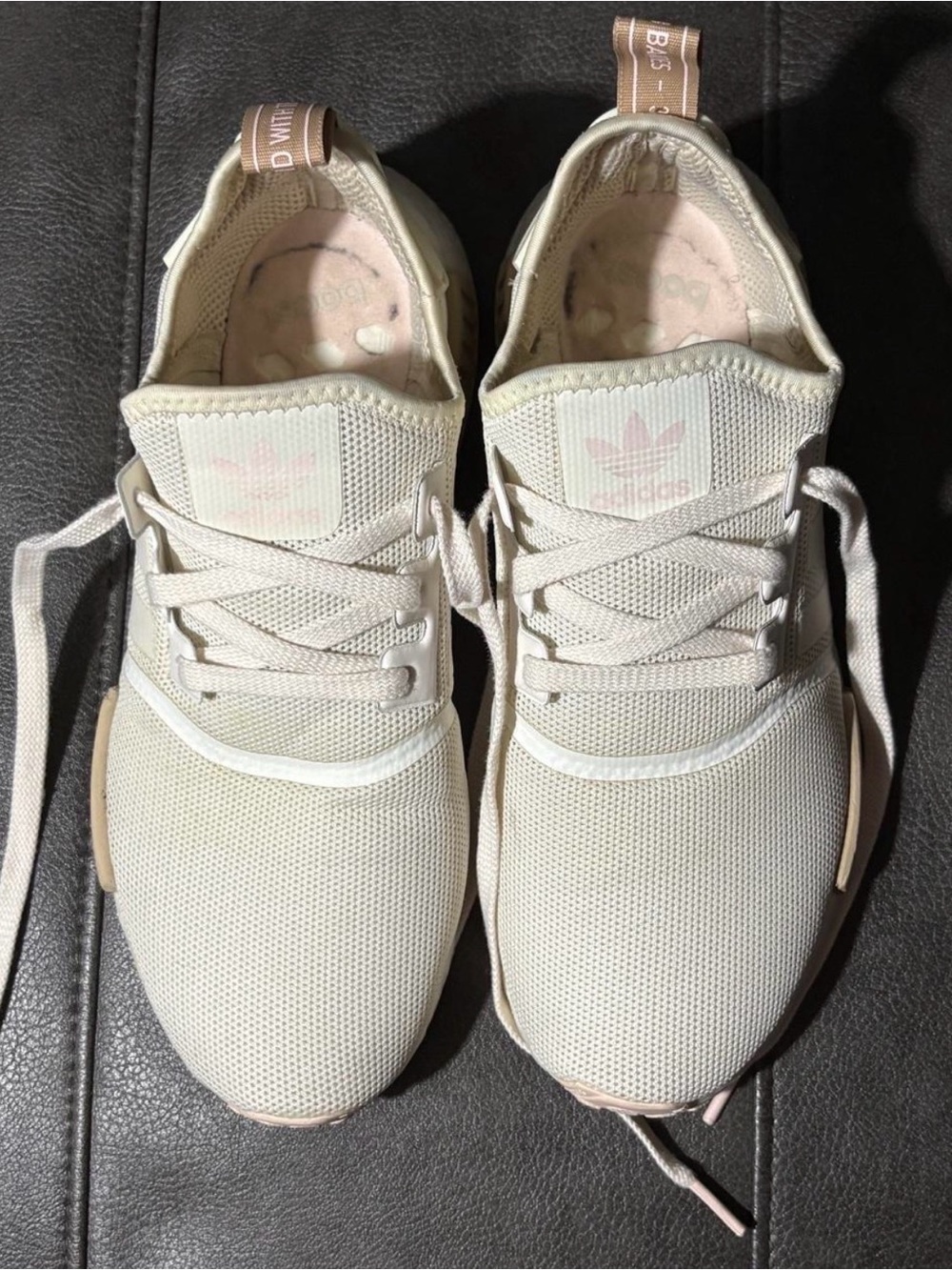 adidas Women’s Beige and Light Pink Mesh Sneakers